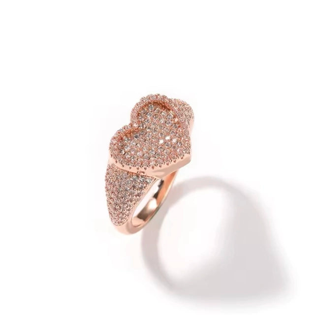 Anel Coração - Banho Ouro Rose