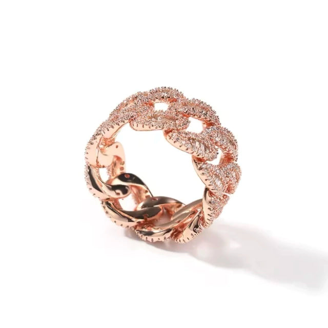 Anel Cuban - Banho Ouro Rose