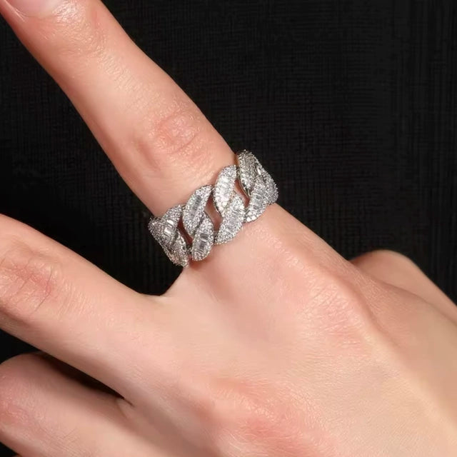 Anel Cuban - Banho Prata