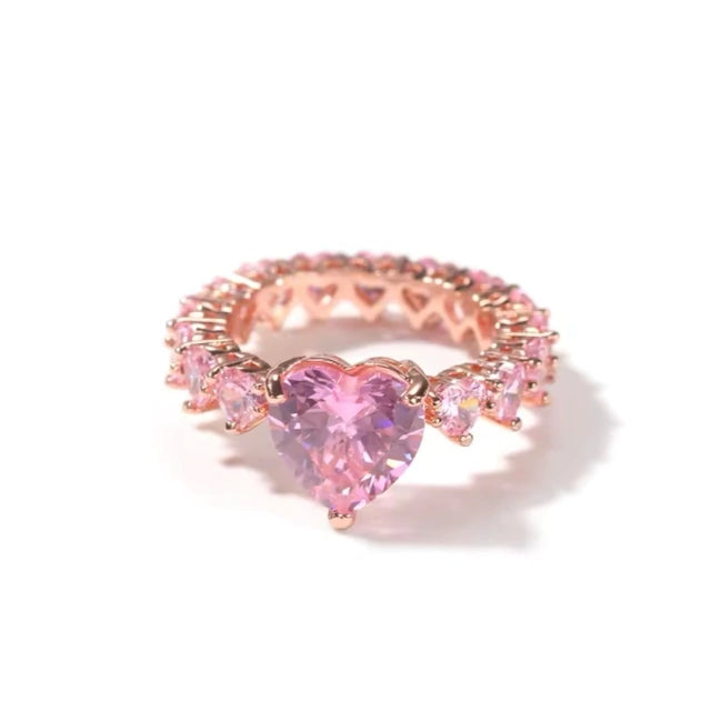 Anel Heart Rock - Banho Ouro Rose