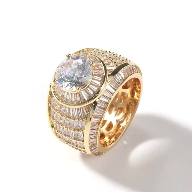 Anel Big Rock - Banho Ouro