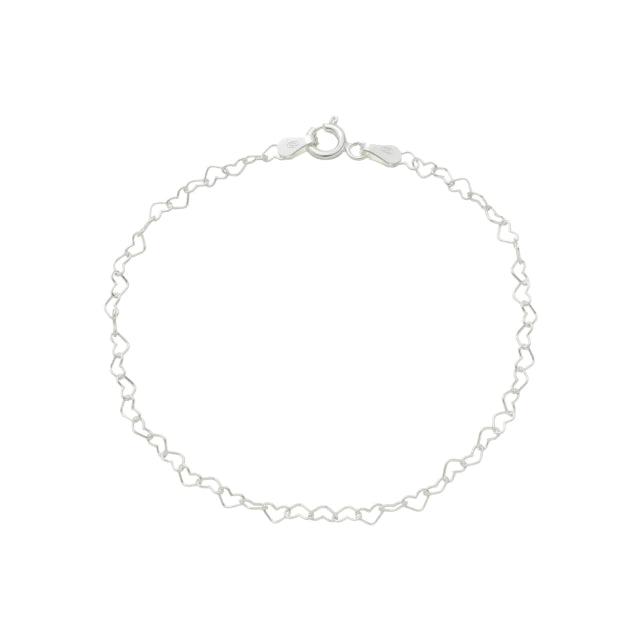 Pulseira de Coração Vazado - Prata 925