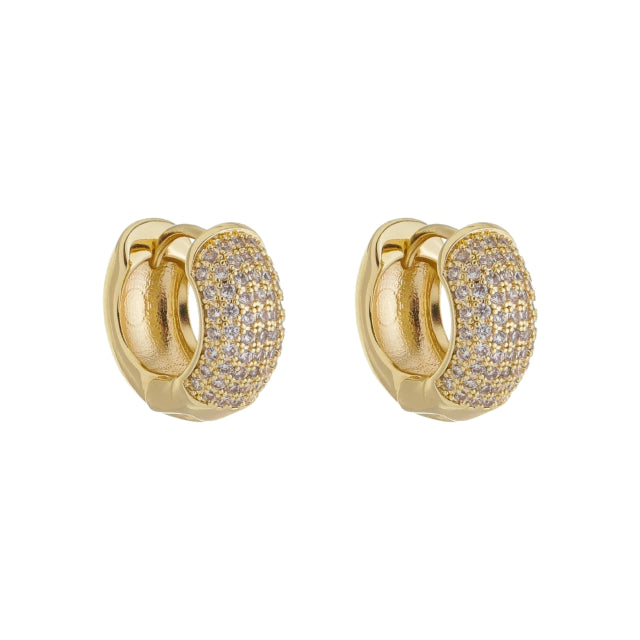 Brinco Argola Cravejado - Banho Ouro