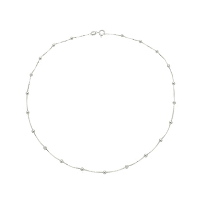 Colar Veneziana com Bolinhas de Prata - Prata 925