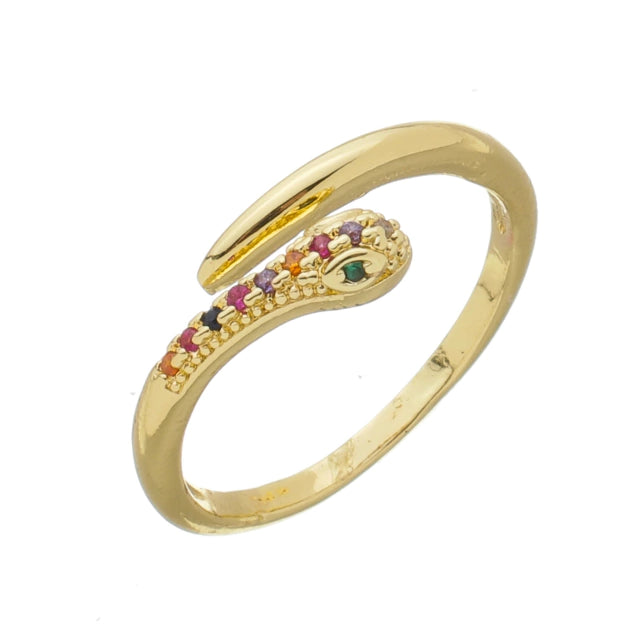 Anel Snake Ajustável - Banho Ouro