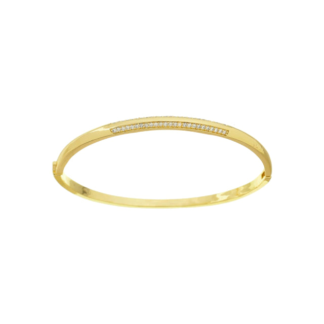 Bracelete Arredondado Duas Fileiras Cravejado