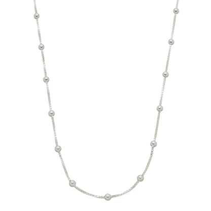 Colar Veneziana com Bolinhas de Prata - Prata 925
