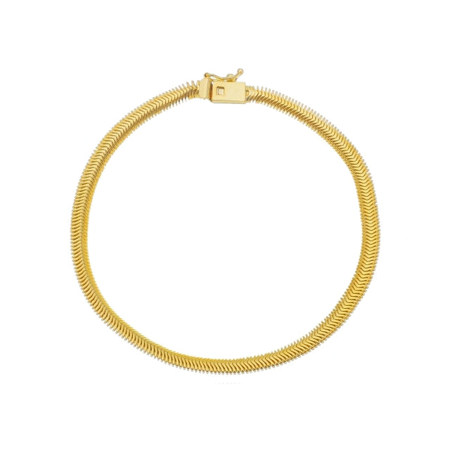 Pulseira Malha Italiana Fecho Trava Único - Banho Ouro