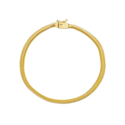 Pulseira Malha Italiana Fecho Trava Único - Banho Ouro