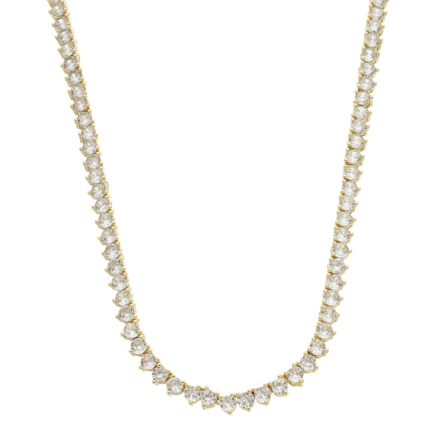 Colar Riviera Cravejado com Zircônia - Banho Ouro