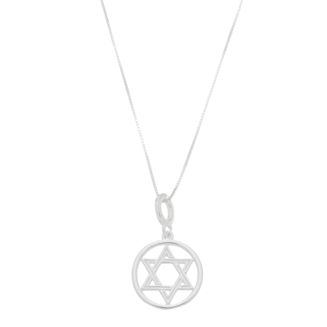 Corrente Veneziana Pingente Estrela de Davi - Prata 925