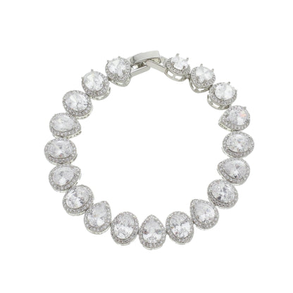 Pulseira com Pedras Ovais - Banho Prata