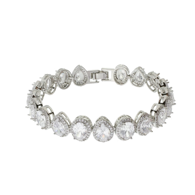 Pulseira com Pedras Ovais - Banho Prata