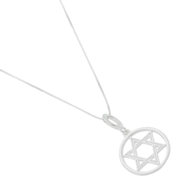 Corrente Veneziana Pingente Estrela de Davi - Prata 925