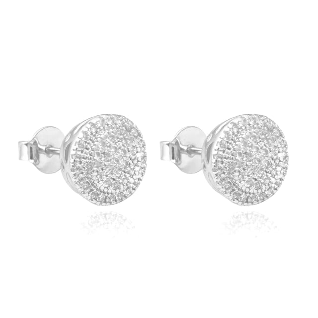 Brinco 40 Pedras Cravejado - Banho Prata