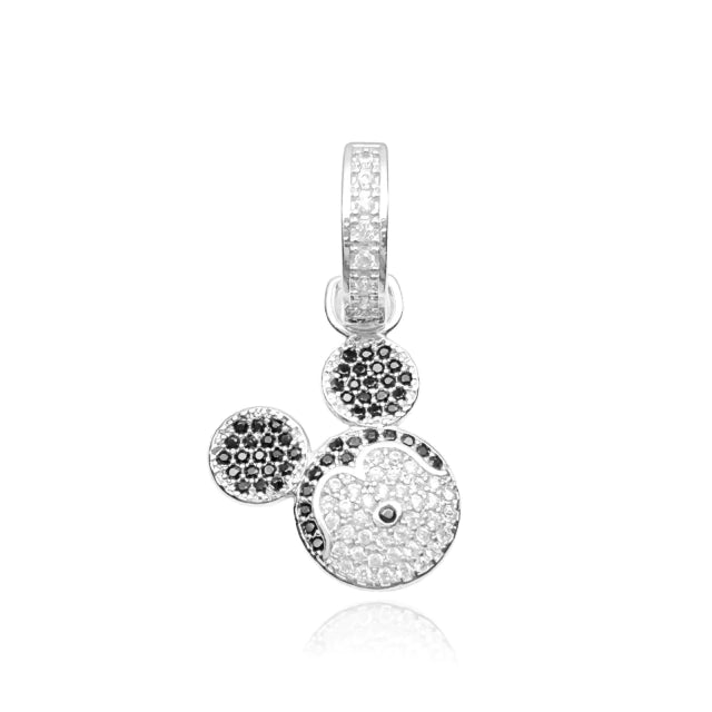 Brinco Unitário Ratinho Cravejado - Banho Prata